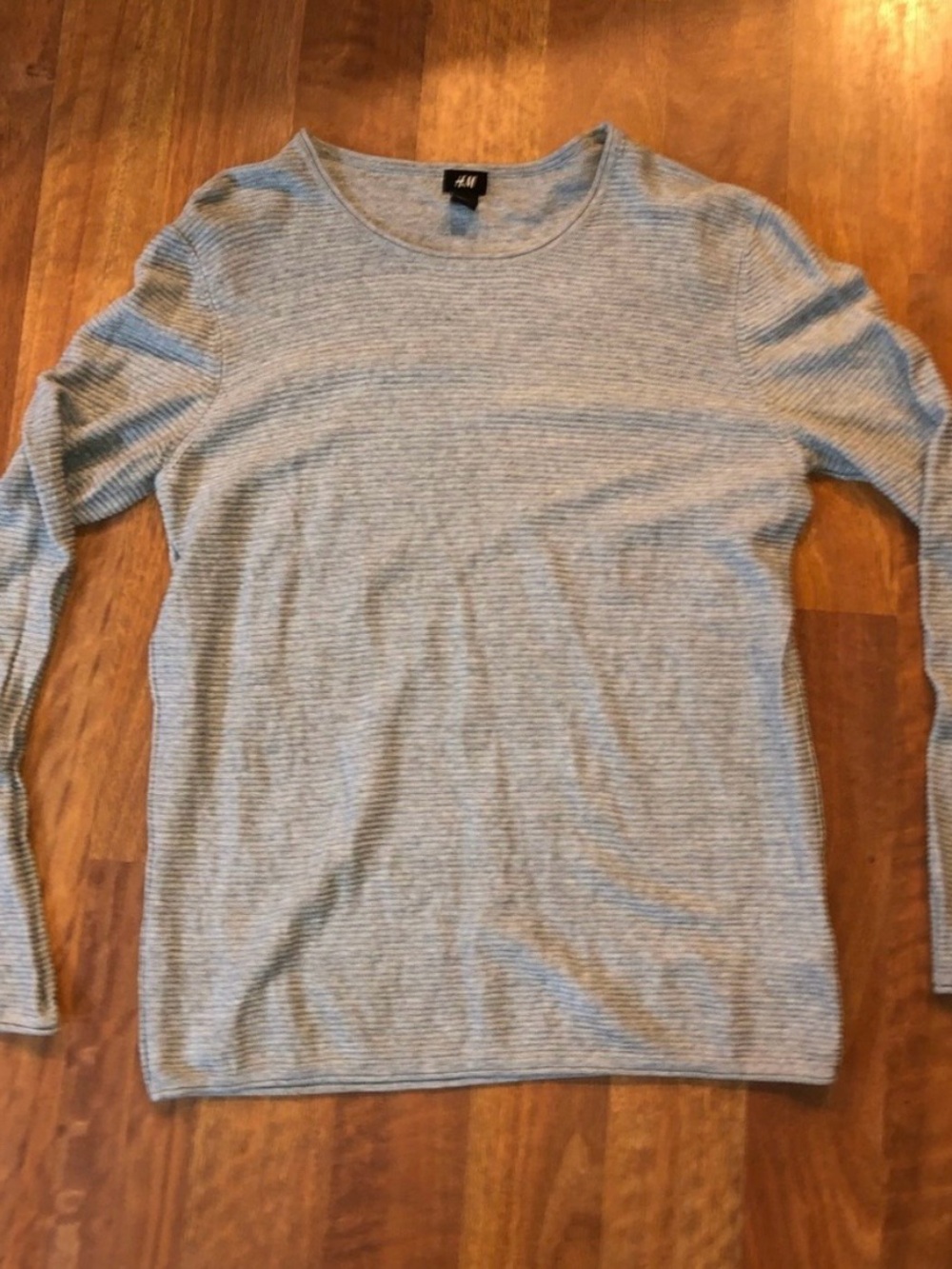H&M Men's Grey Pullover Crewneck Long-Sleeve Sweater